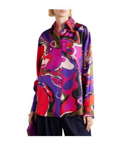 Pucci Printed Silk Shirt In Multi
