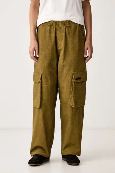 Barrow Logo-plaque Cargo Pants In Green