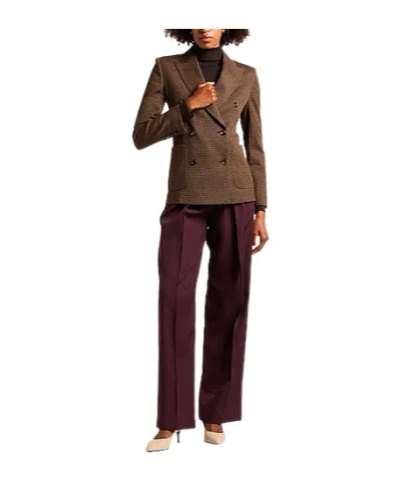 Max Mara Plaid Blazer In Brown