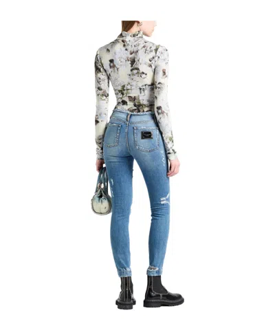 Dolce & Gabbana Mediumblue Slimfit Jeans In Blue