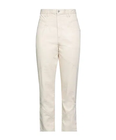 Isabel Marant Solid Minimal Straight Leg Jeans In White