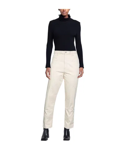 Isabel Marant Solid Minimal Straight Leg Jeans In White