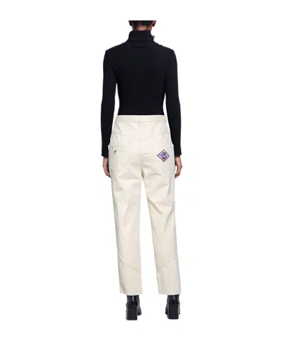Isabel Marant Solid Minimal Straight Leg Jeans In White