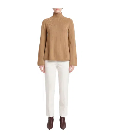 Max Mara Medium-thick High-neck Sweater In Brown