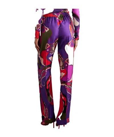 Pucci Printed Silk-twill Straight-leg Pants In Multi