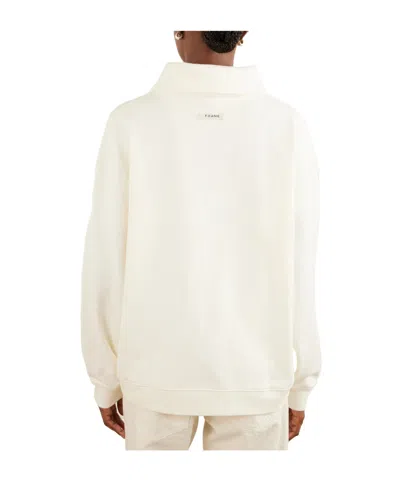 Frame Cotton-jersey Half-zip Sweatshirt In White
