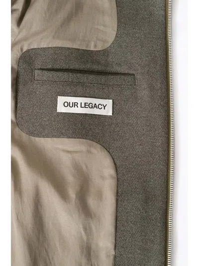 Our Legacy Wool Blend Single Breasted Coat In Green