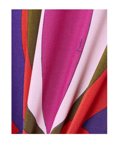 Pucci Printed Satin Maxi Dress In Multi