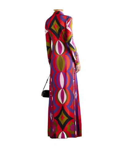 Pucci Printed Satin Maxi Dress In Multi