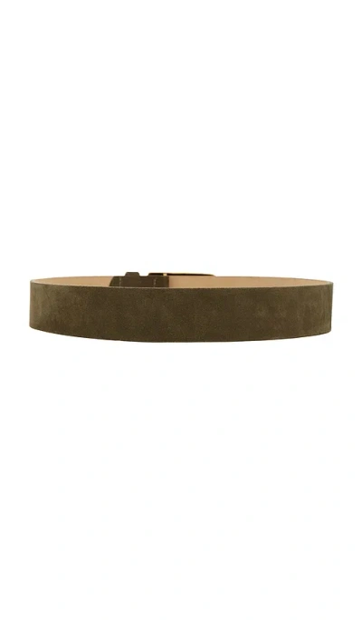 L'agence Cebo Grooved Rectangular Belt In Olive