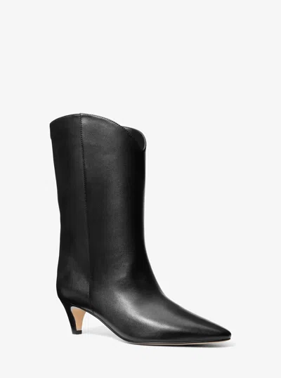 Michael Kors Daniela Leather Boots In Black
