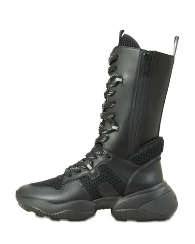 Hogan Interaction Leather Boots In Gray