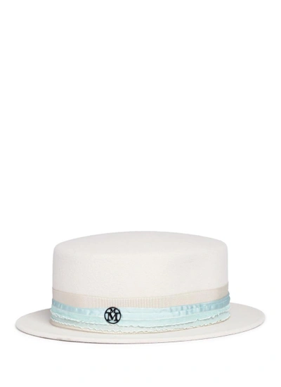 Shop Maison Michel 'auguste' Rabbit Furfelt Boater Hat