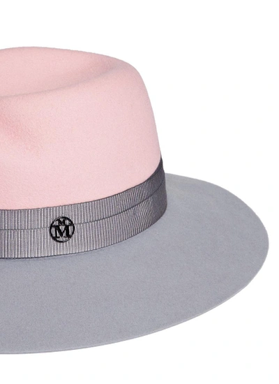 Shop Maison Michel 'virginie' Colourblock Rabbit Furfelt Fedora Hat
