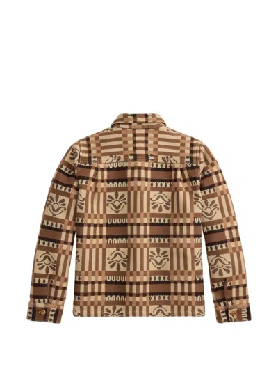 Rrl Patterned Check Shirt In Brown