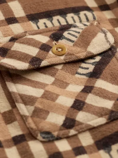 Rrl Patterned Check Shirt In Brown