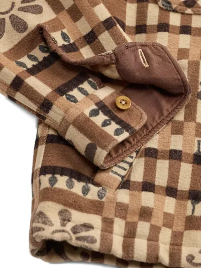 Rrl Patterned Check Shirt In Brown