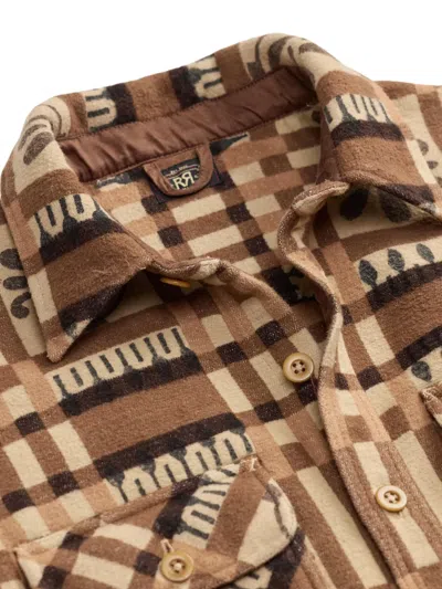 Rrl Patterned Check Shirt In Brown