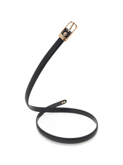 Maje Slim Leather Belt In Black