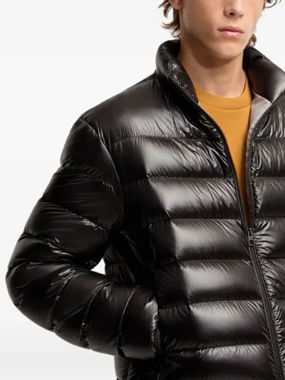 Moncler Water-repellent Micro Ripstop Down-filled Jacket With Drawstring Hem In Black