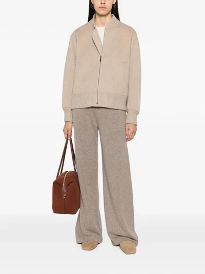 Bompard Zip Bomber Jacket In Neutral