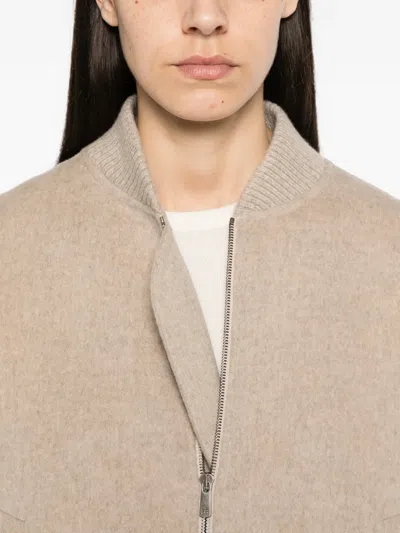 Bompard Zip Bomber Jacket In Neutral