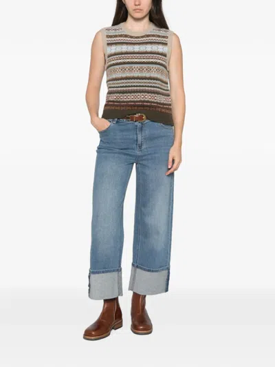 Bompard Round-neck Vest In Multi