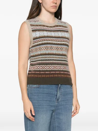 Bompard Round-neck Vest In Multi