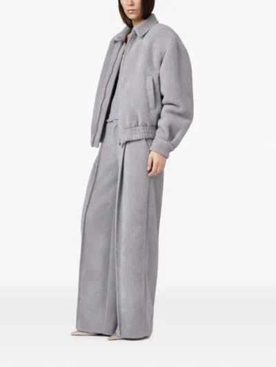 Giuseppe Di Morabito Light Grey Textured Fabric Bomber Jacket In Brown
