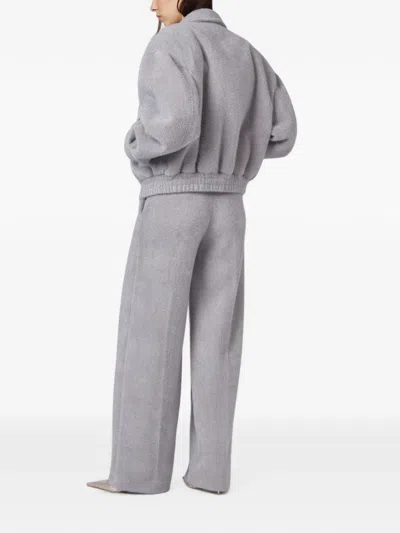Giuseppe Di Morabito Light Grey Textured Fabric Bomber Jacket In Brown