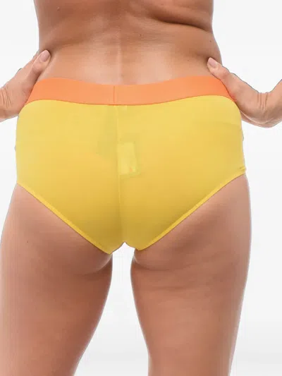Dsquared2 Logo-waistband Briefs In Yellow