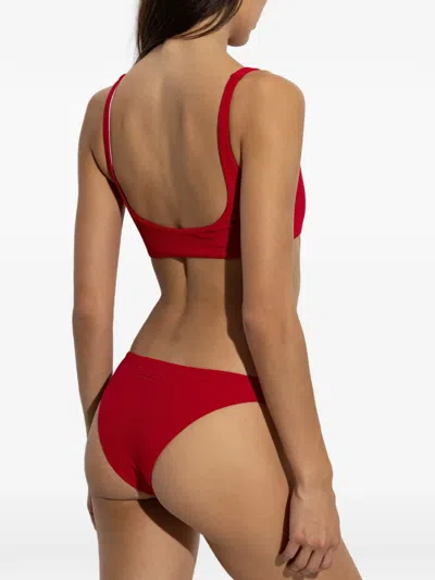 Dsquared2 Textured-finish Bikini Bottoms In Red
