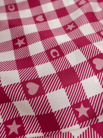 Coach Check-print Silk Scarf In Multi
