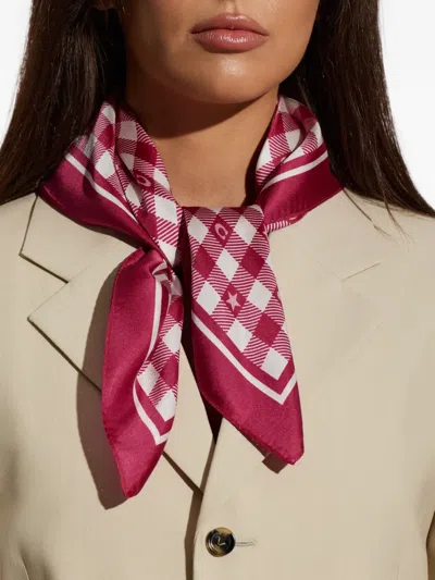 Coach Check-print Silk Scarf In Multi