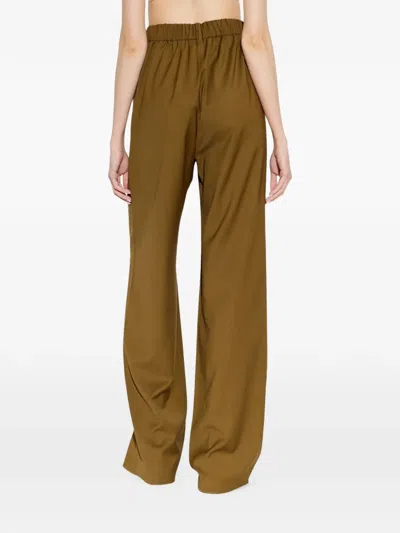 Max Mara Wide-leg Pull-on Trousers In Brown
