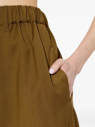 Max Mara Wide-leg Pull-on Trousers In Brown