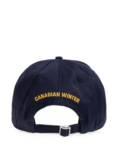 Dsquared2 Logo-embroidered Distressed Baseball Cap In Transparent