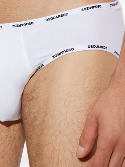 Dsquared2 Logo-print Briefs In White