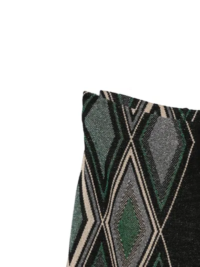 Circus Hotel Argyle-pattern Palazzo Pants In Black