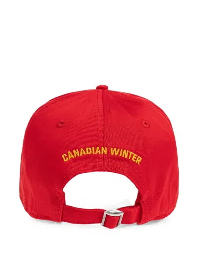 Dsquared2 Distressed-effect Embroidered Baseball Cap In Yellow
