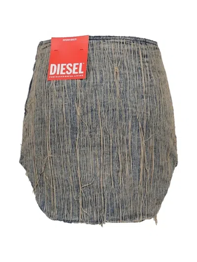Diesel Distressed Denim Mini Skirt In Multi
