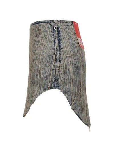 Diesel Distressed Denim Mini Skirt In Multi