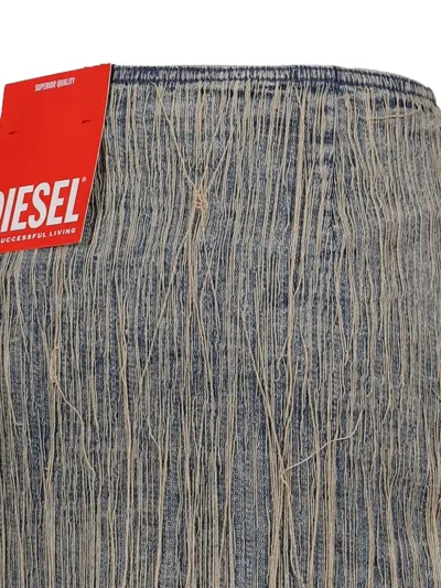 Diesel Distressed Denim Mini Skirt In Multi