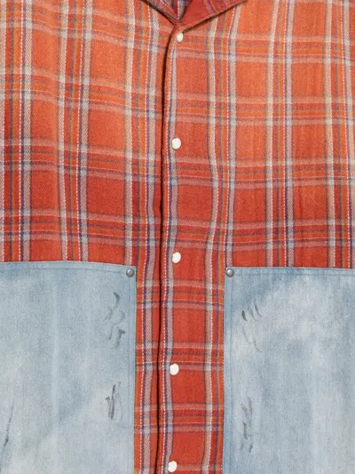 Found Plaid-pattern Panelled Shirt In Multi