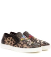DOLCE & GABBANA LEOPARD-PRINTED SLIP-ON trainers,P00221183