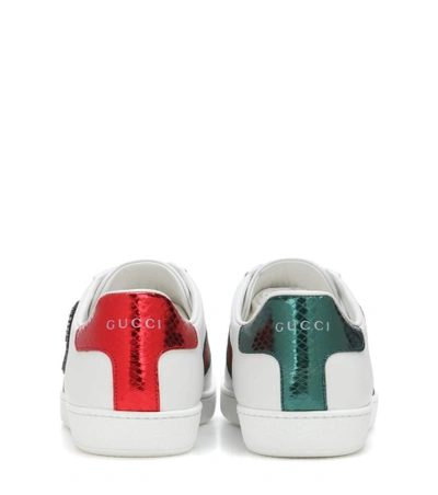 Shop Gucci Ace Embellished Sneakers In Liaeco