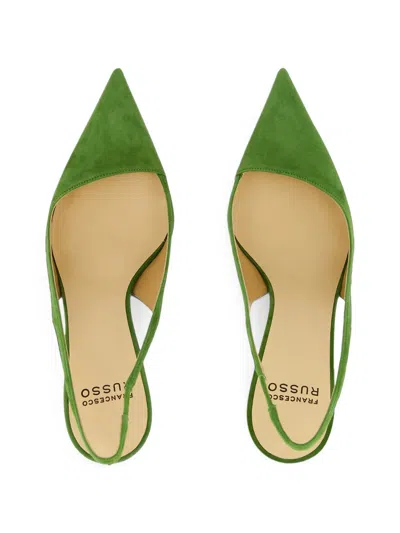 Francesco Russo Suede Slingback Pumps In Multi