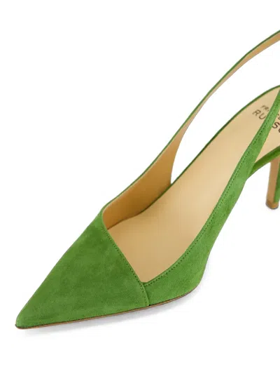 Francesco Russo Suede Slingback Pumps In Multi