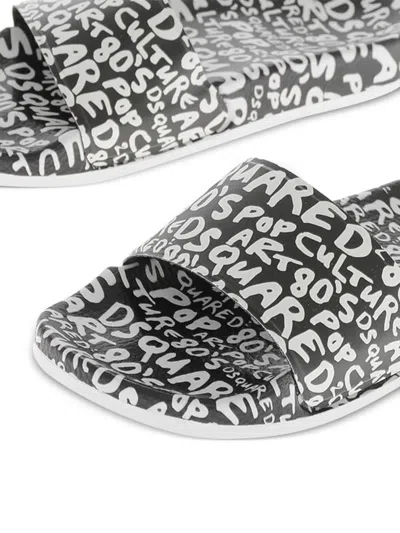 Dsquared2 Logo-print Slides In Black