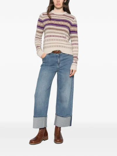 Bompard Round-neck Sweater In Multi